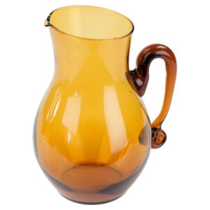 Dzbanek szklany miodowy Huta Laura fot. retro-bibelot.pl